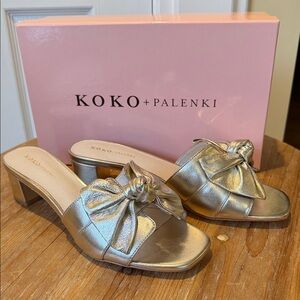 Koko + Palenki Gold Sidney Block Heels.  Size 10.  New in Box